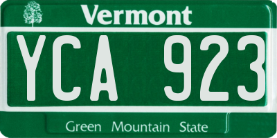 VT license plate YCA923