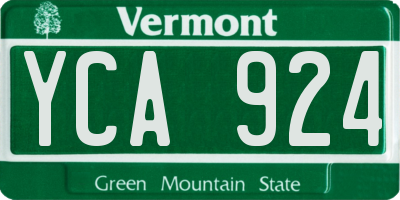 VT license plate YCA924