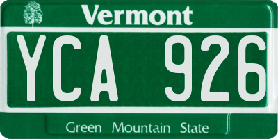 VT license plate YCA926