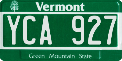 VT license plate YCA927