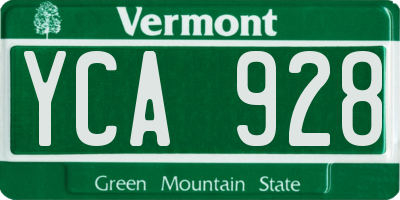 VT license plate YCA928