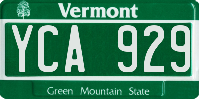 VT license plate YCA929
