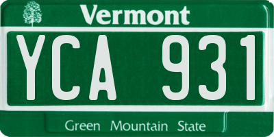 VT license plate YCA931