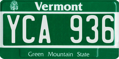 VT license plate YCA936