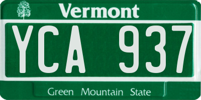 VT license plate YCA937