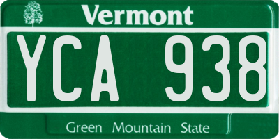 VT license plate YCA938