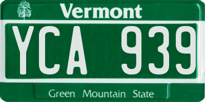 VT license plate YCA939