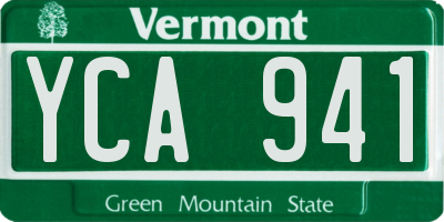 VT license plate YCA941