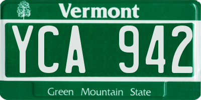 VT license plate YCA942