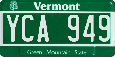 VT license plate YCA949