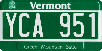 VT license plate YCA951