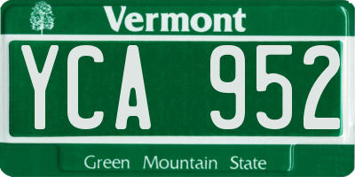 VT license plate YCA952