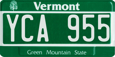 VT license plate YCA955
