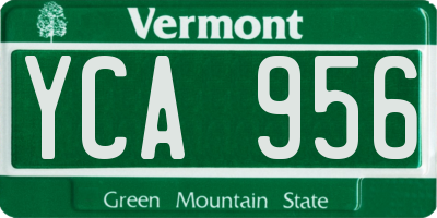 VT license plate YCA956