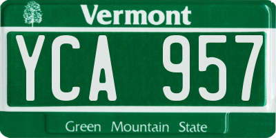 VT license plate YCA957