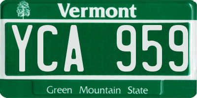 VT license plate YCA959
