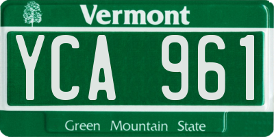 VT license plate YCA961
