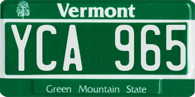 VT license plate YCA965