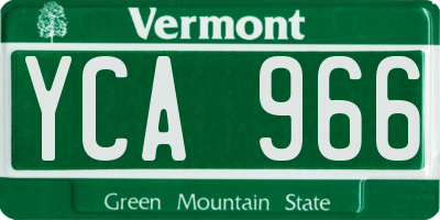 VT license plate YCA966