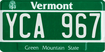 VT license plate YCA967