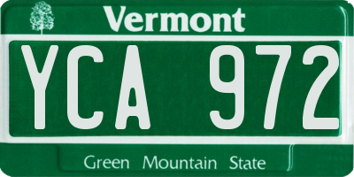 VT license plate YCA972