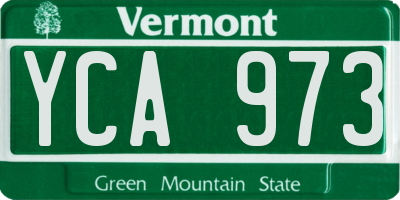 VT license plate YCA973