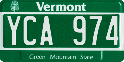 VT license plate YCA974