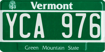 VT license plate YCA976