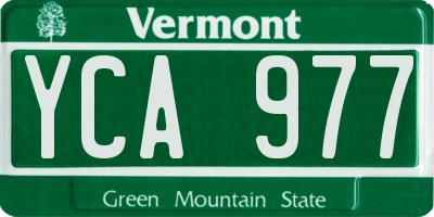 VT license plate YCA977