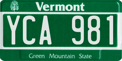 VT license plate YCA981