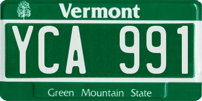 VT license plate YCA991