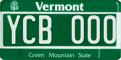 VT license plate YCB000