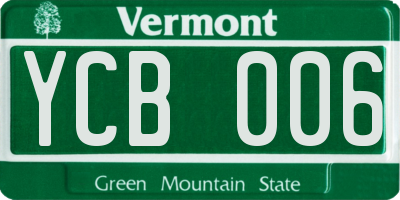 VT license plate YCB006