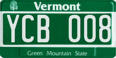 VT license plate YCB008