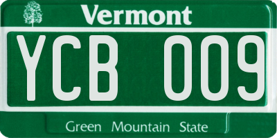 VT license plate YCB009