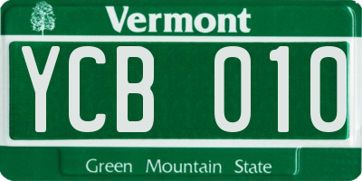 VT license plate YCB010