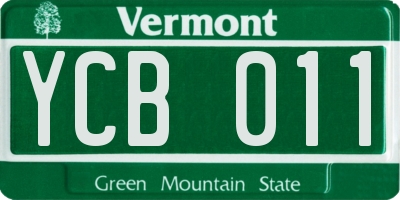 VT license plate YCB011