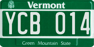 VT license plate YCB014