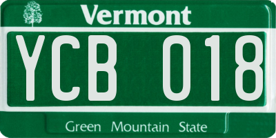 VT license plate YCB018