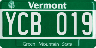 VT license plate YCB019