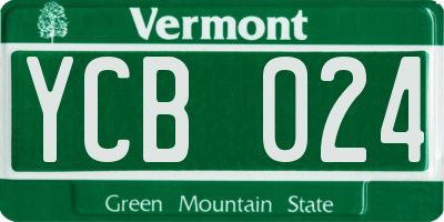 VT license plate YCB024