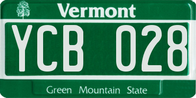 VT license plate YCB028