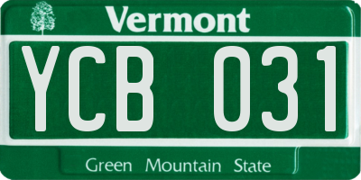 VT license plate YCB031
