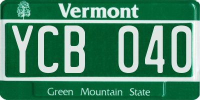 VT license plate YCB040