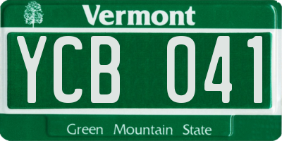 VT license plate YCB041