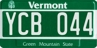 VT license plate YCB044