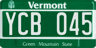 VT license plate YCB045