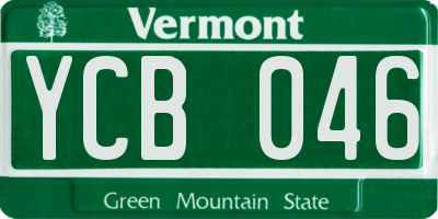 VT license plate YCB046