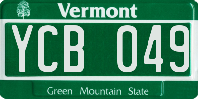 VT license plate YCB049