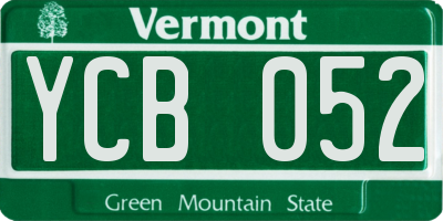 VT license plate YCB052